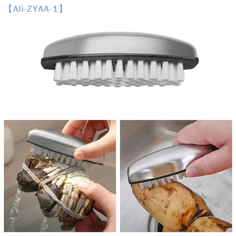 【Zyaa-1】Multipurpose Cleaning Brush Fingers Protection Carrot Potato Cleaner Kitchen Cleaning Supplies Small Brush