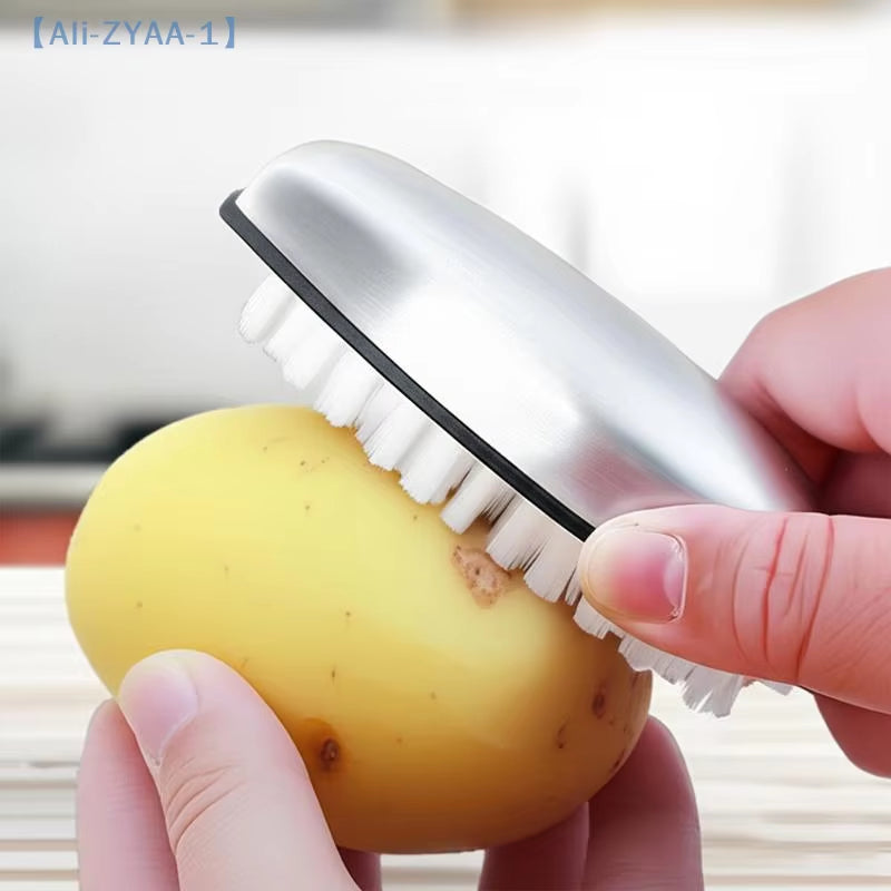【Zyaa-1】Multipurpose Cleaning Brush Fingers Protection Carrot Potato Cleaner Kitchen Cleaning Supplies Small Brush