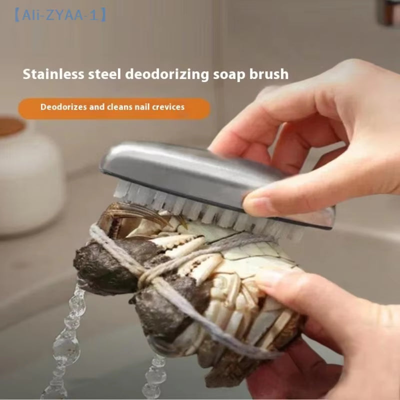 【Zyaa-1】Multipurpose Cleaning Brush Fingers Protection Carrot Potato Cleaner Kitchen Cleaning Supplies Small Brush
