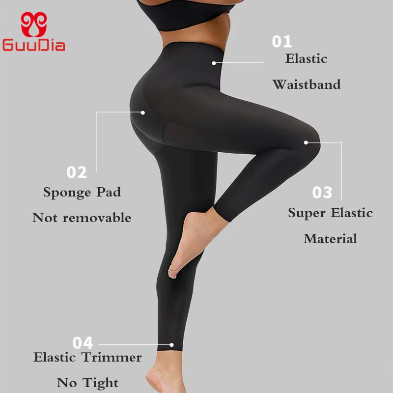 GUUDIA Padded Shaper Panties Women'S High Waist Trainer Butt Lifter Shapewear Compression Slimming Leggings Body Shapers Legging