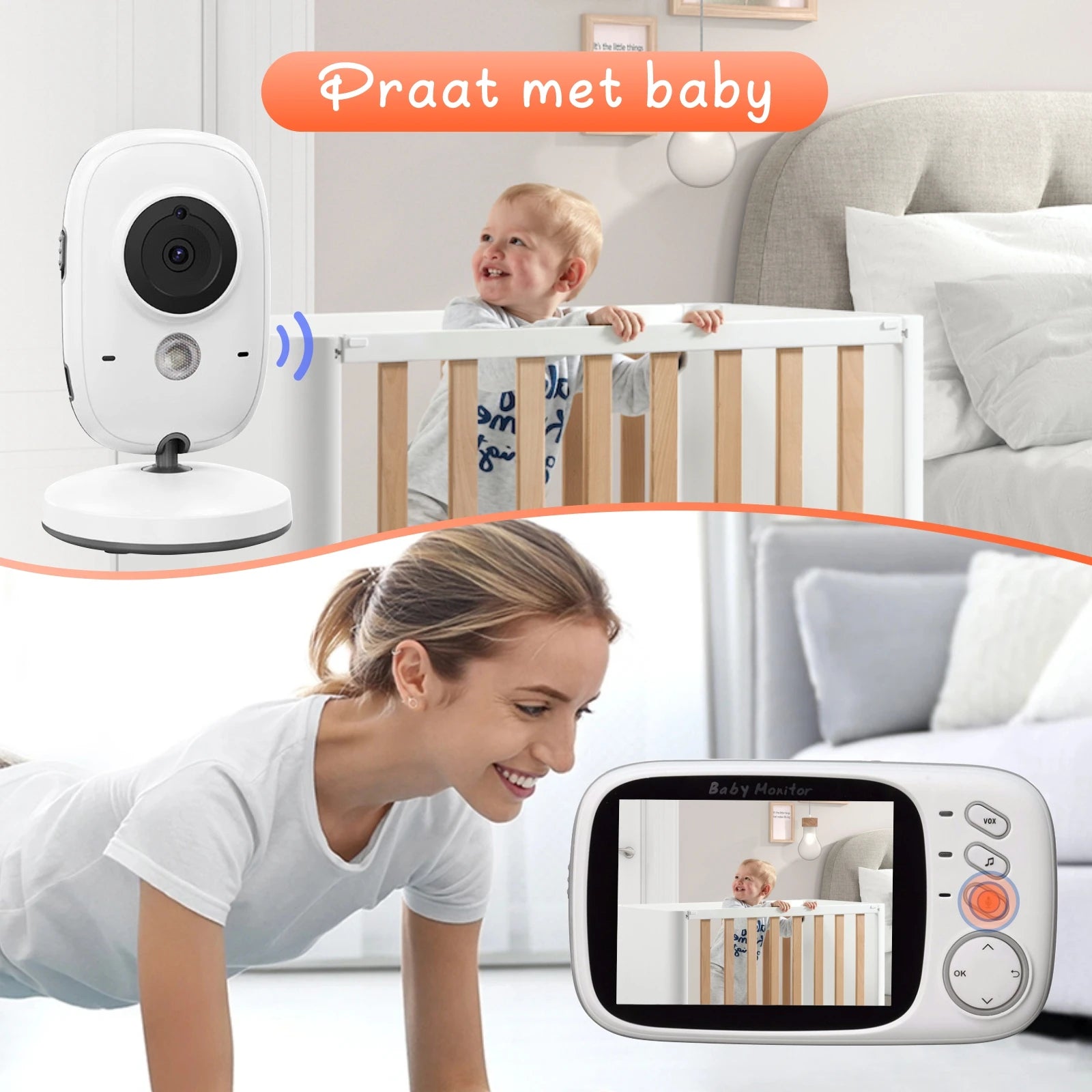 VB603 Wireless Video Color Baby Monitor High Resolution Baby Nanny Security Camera Baby Phone Video & Audio Portable Intercom