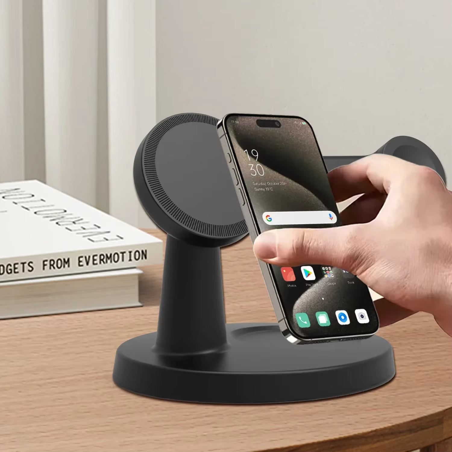 3 in 1 Magnetic Wireless Charger Stand for Iphone 17 16 15 14 Pro Max Apple Watch 9 8 Airpods Phone Holder Fast Charging Station