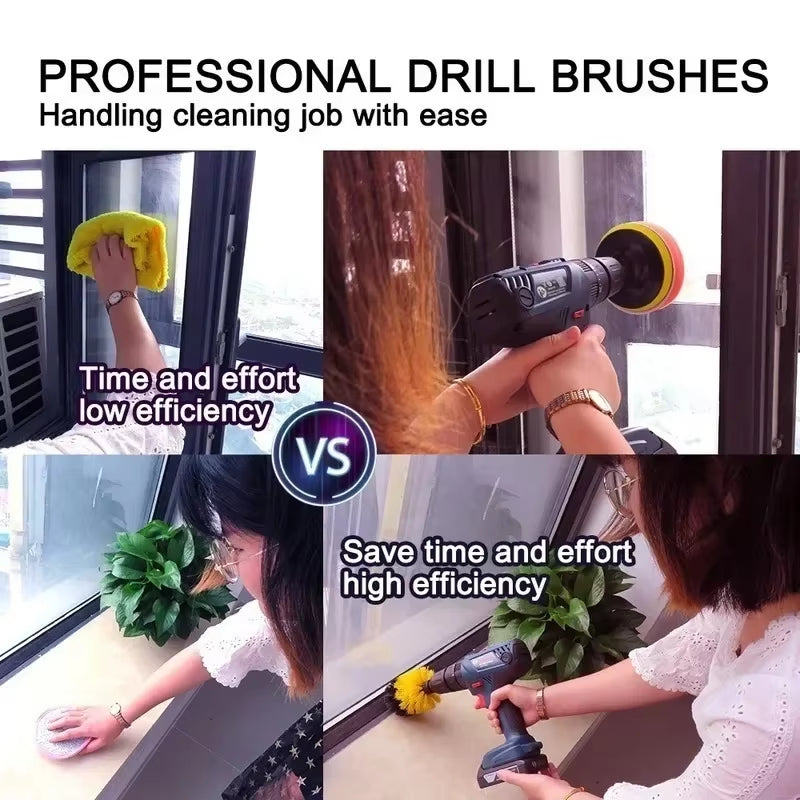 3.5'' Drill Brush Kit Electric Scrubber Brush for Cleaning Bathroom Bathtub Cleaning Brush Scrub Drill Cleaning Kit