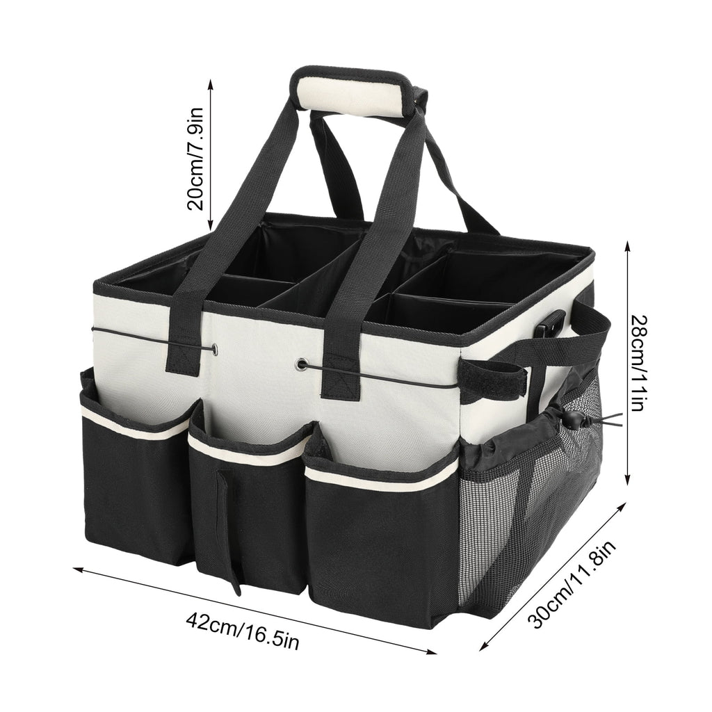 Large Cleaning Caddy Bag, Detailing Bag Car Organizer Caddy with Multi Pockets, Wearable Cleaning Supply Trunk Organizer Buckets for Car Accessories, Cleaners