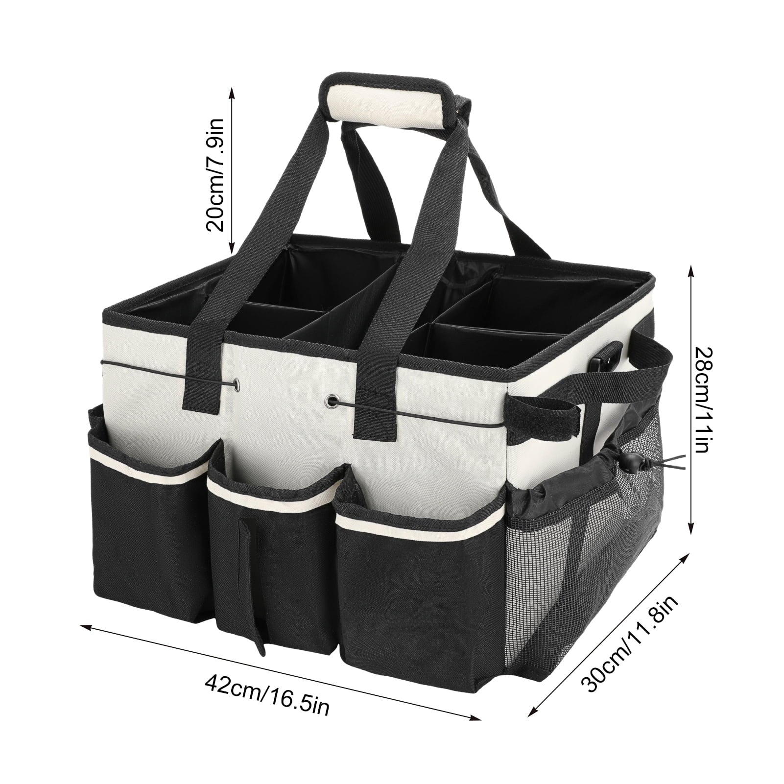 Large Cleaning Caddy Bag, Detailing Bag Car Organizer Caddy with Multi Pockets, Wearable Cleaning Supply Trunk Organizer Buckets for Car Accessories, Cleaners