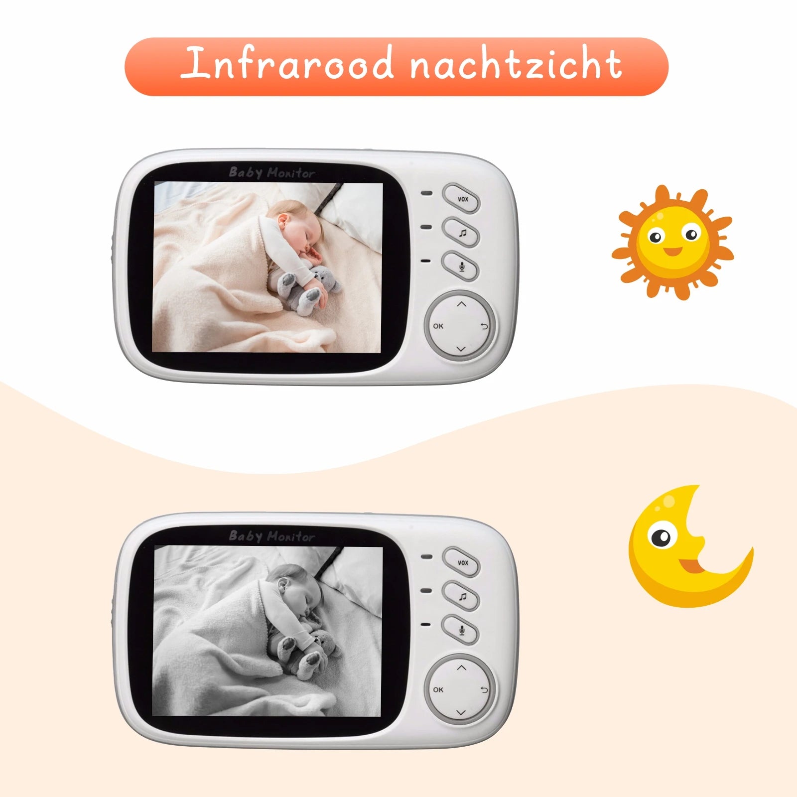 VB603 Wireless Video Color Baby Monitor High Resolution Baby Nanny Security Camera Baby Phone Video & Audio Portable Intercom