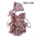 0-3Month Baby Newborn Photography Props Baby Hat Baby Girl Lace Romper Bodysuits Outfit Photography Clothing