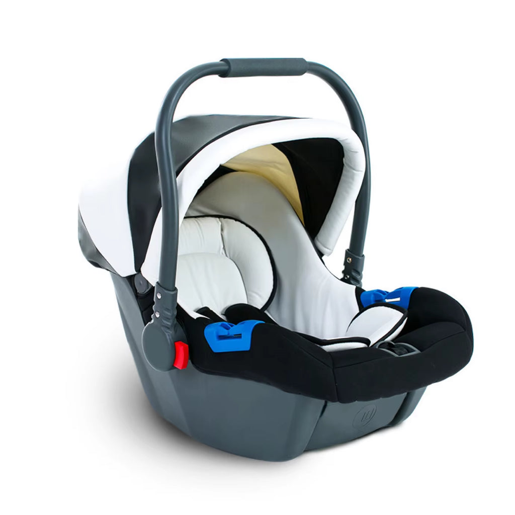 Leather 2 in 1 Baby Stroller,Two Way Stroller,Car Seat Newborn Bassinet,Travel White Folding Baby Stroller,Baby Carriage Pram