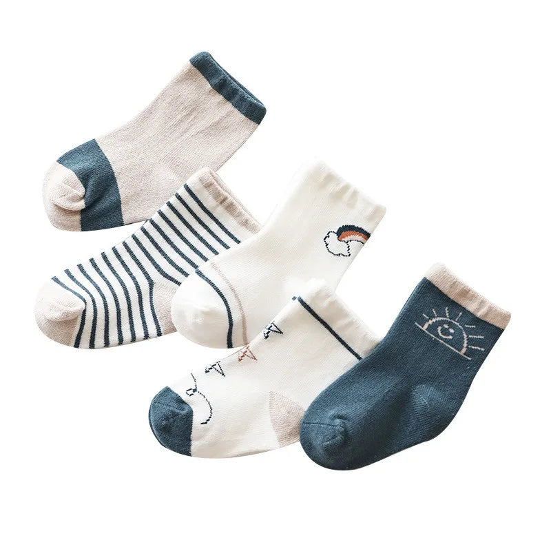New 5Pairs/Lot Infant Baby Socks Winter Autumn Baby Socks for Girls Cotton Newborn Baby Boy Socks Toddler Baby Boys Accessories