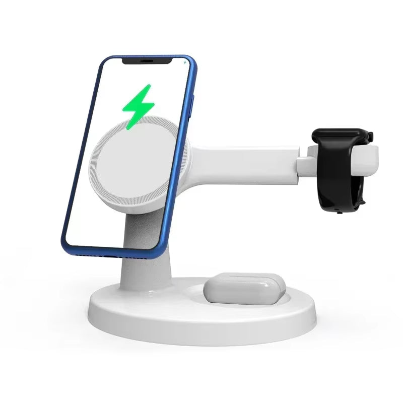 3 in 1 Magnetic Wireless Charger Stand for Iphone 17 16 15 14 Pro Max Apple Watch 9 8 Airpods Phone Holder Fast Charging Station