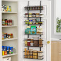 6-Tier Black over the Door Pantry Organizer, Metal Hanging Spice Rack, Pantry Organization and Storage