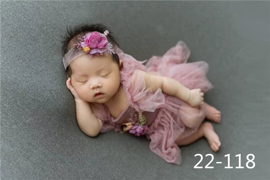 0-3Month Baby Newborn Photography Props Baby Hat Baby Girl Lace Romper Bodysuits Outfit Photography Clothing