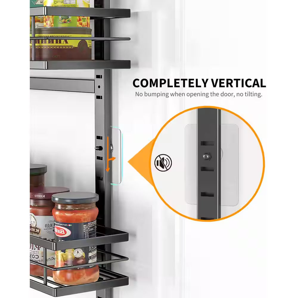 6-Tier Black over the Door Pantry Organizer, Metal Hanging Spice Rack, Pantry Organization and Storage