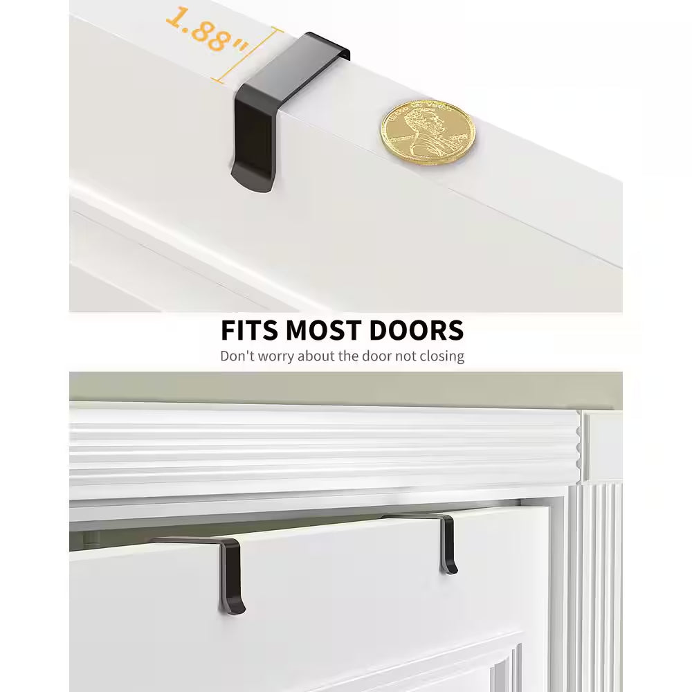 6-Tier Black over the Door Pantry Organizer, Metal Hanging Spice Rack, Pantry Organization and Storage