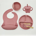Children'S Tableware Set Baby Complementary Food Training Silicone Tableware 8Pce Set Baby Suction Cups Bowls Baby Supplies